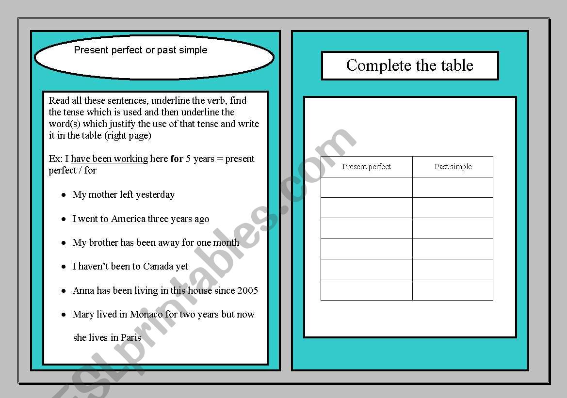 simple past VS present perfect