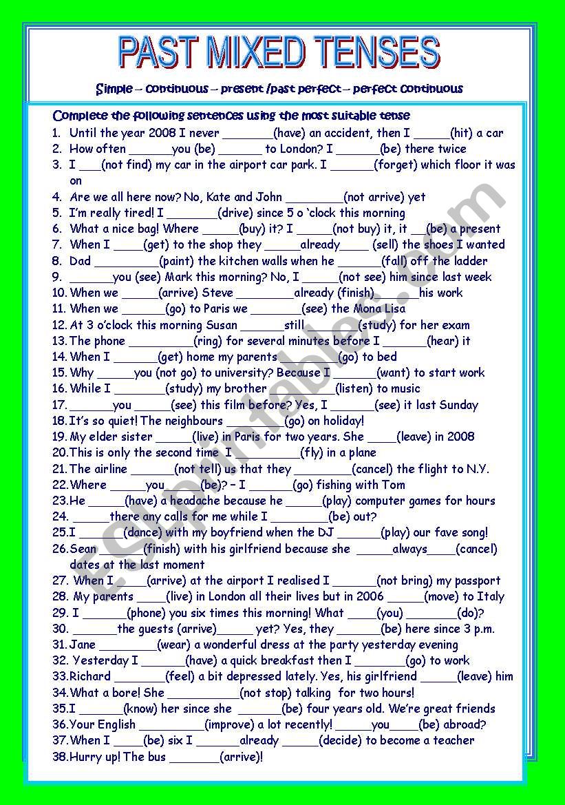the-worksheet-for-mixed-tenses