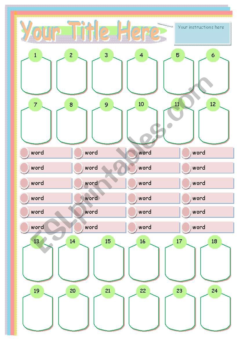 WORKSHEET TEMPLATE worksheet