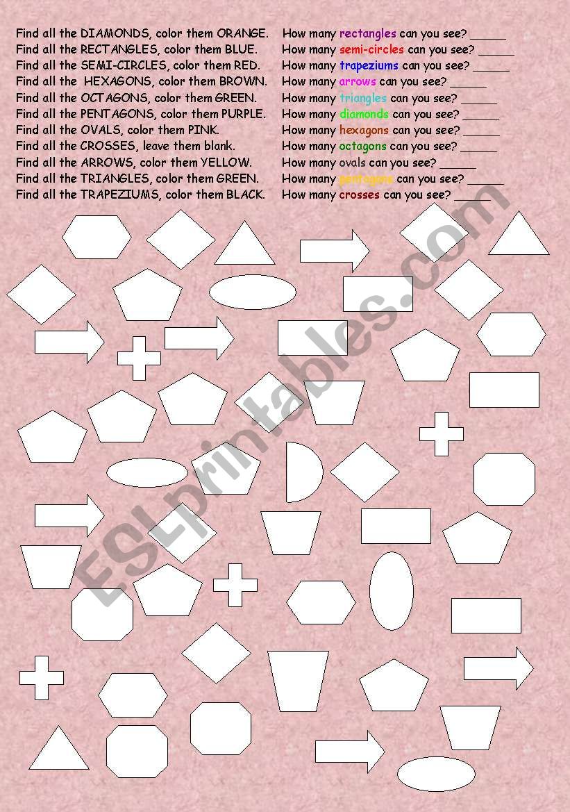 shapes worksheet