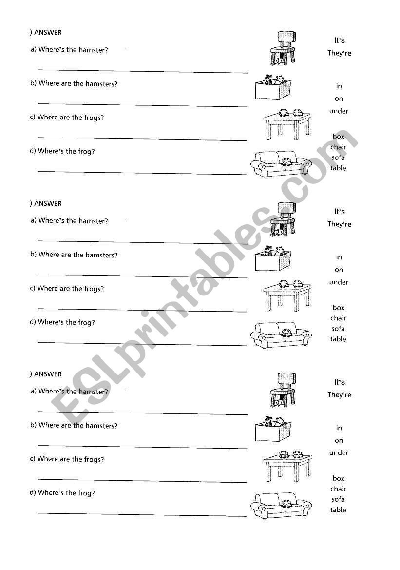 preposition worksheet