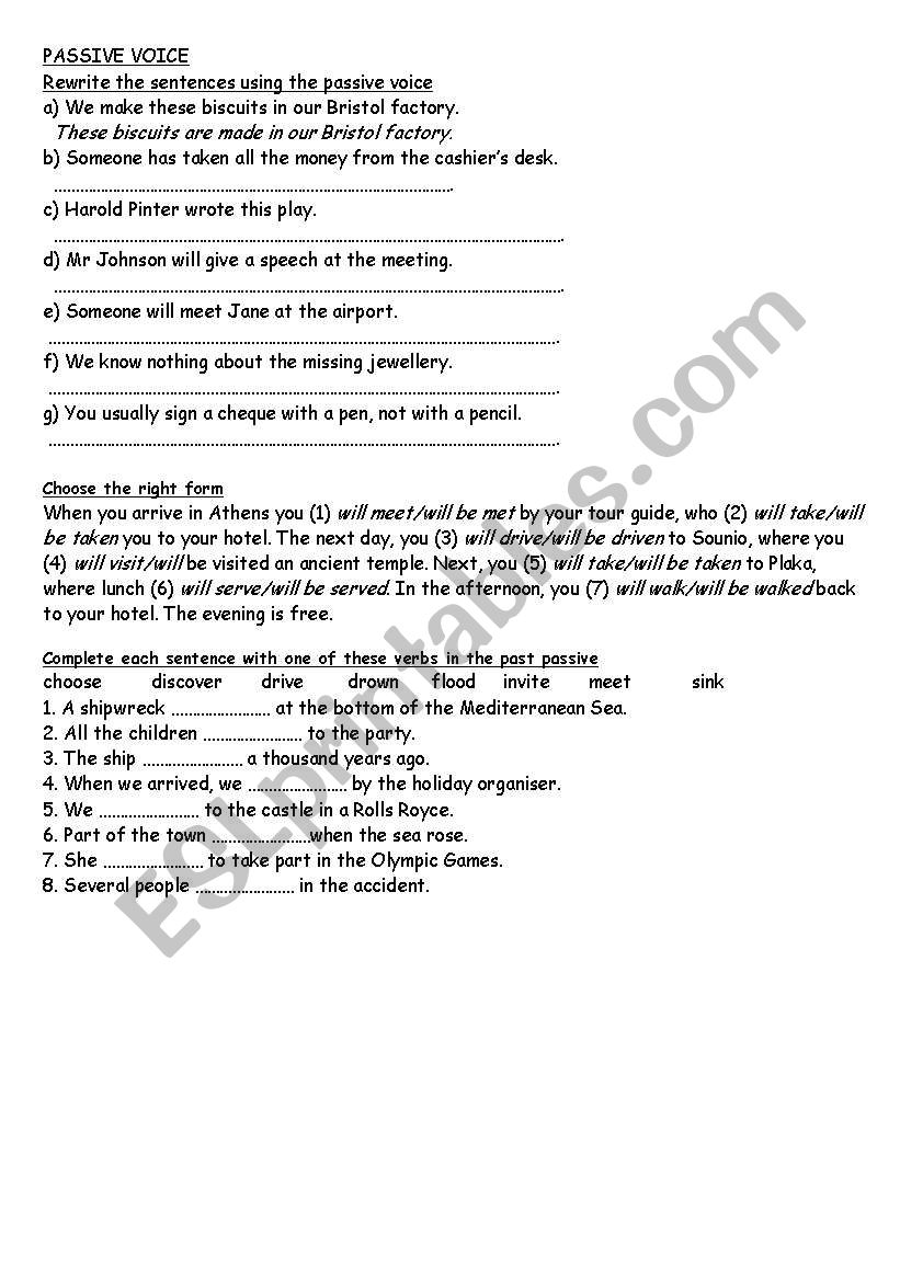 passive voice worksheet