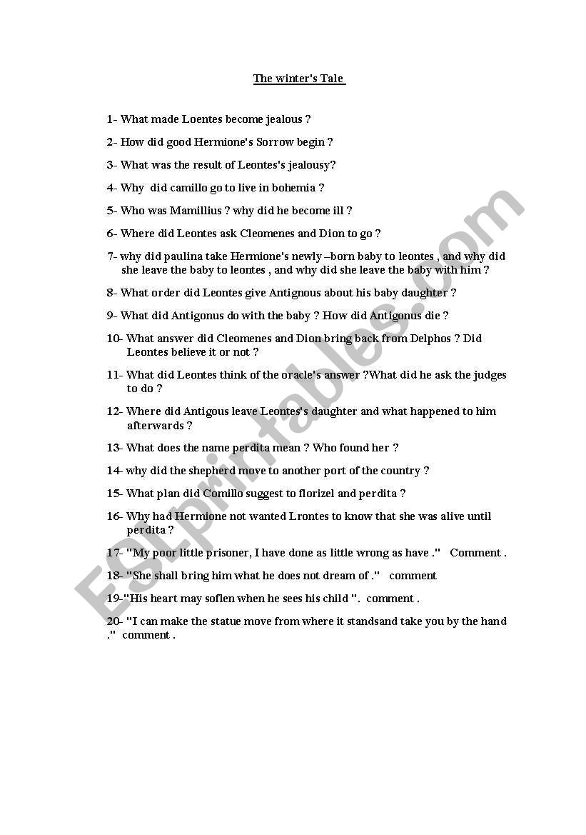 shakespearean drama questions & answers