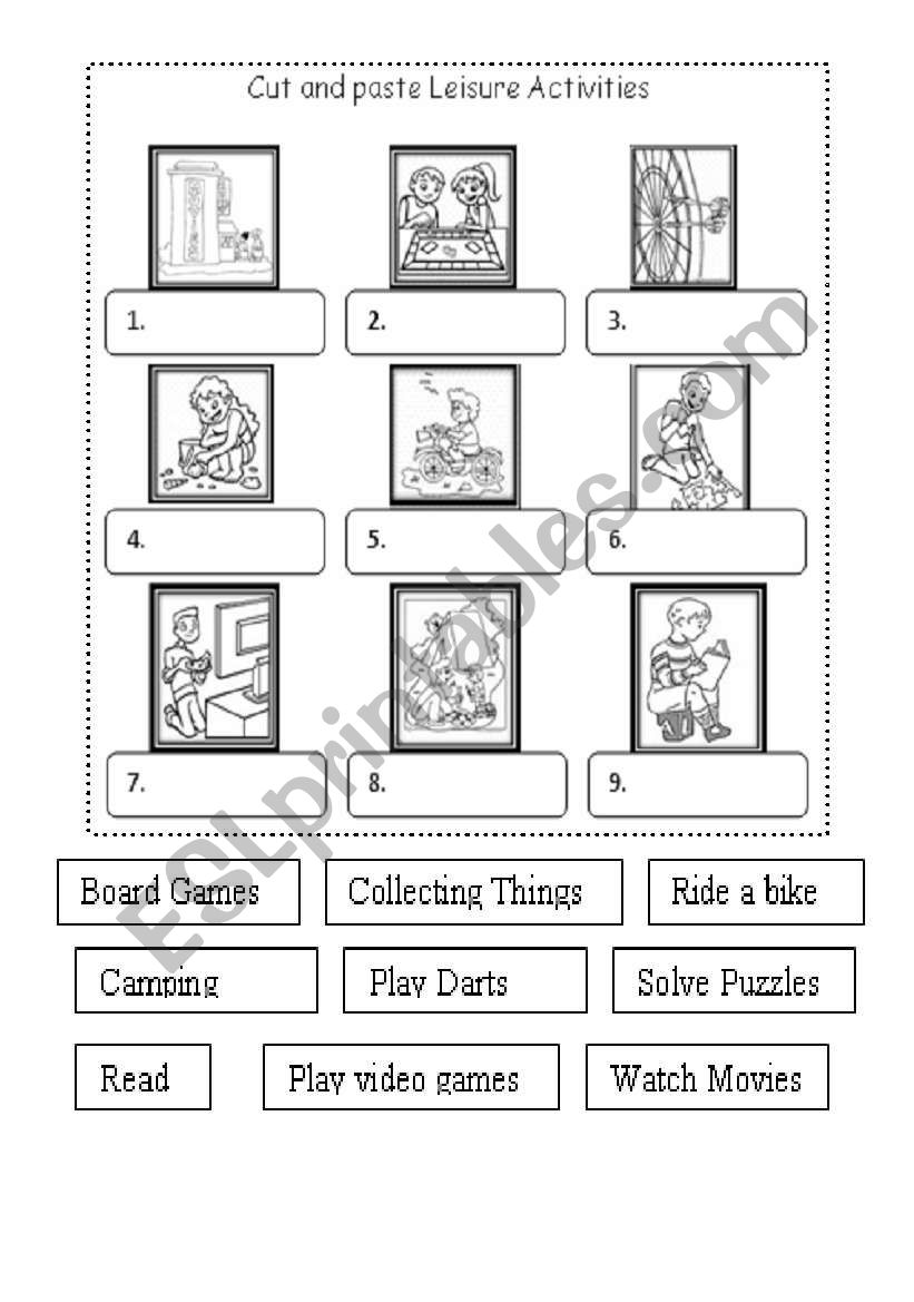 Leisure Activities worksheet