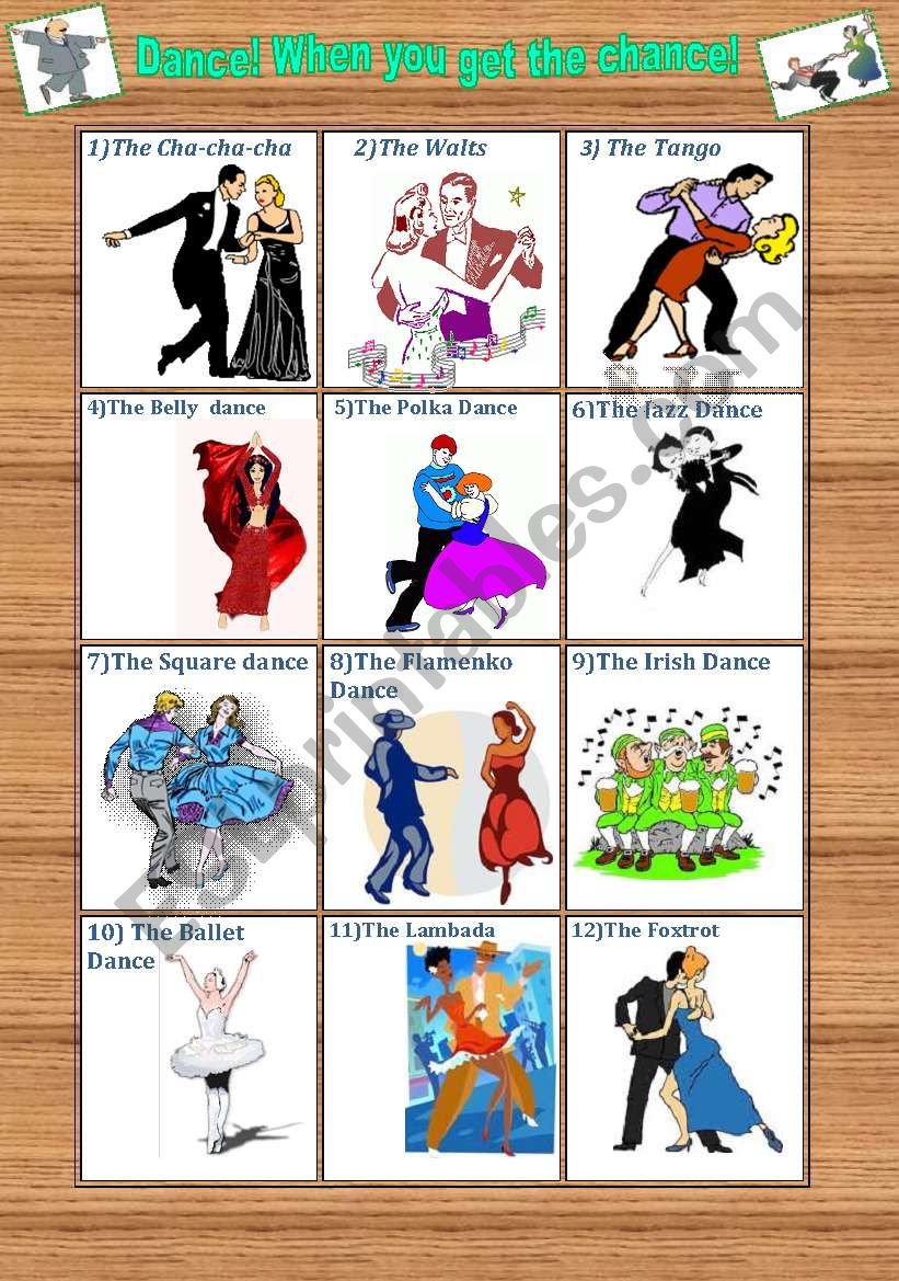 Dance! If you get a chance. worksheet
