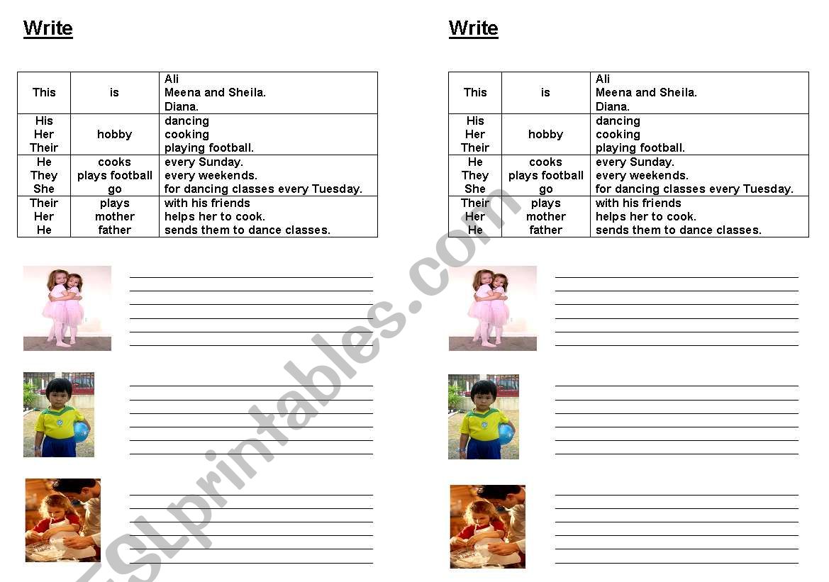 Hobbies worksheet