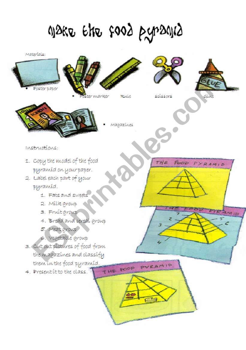 food pyramid worksheet