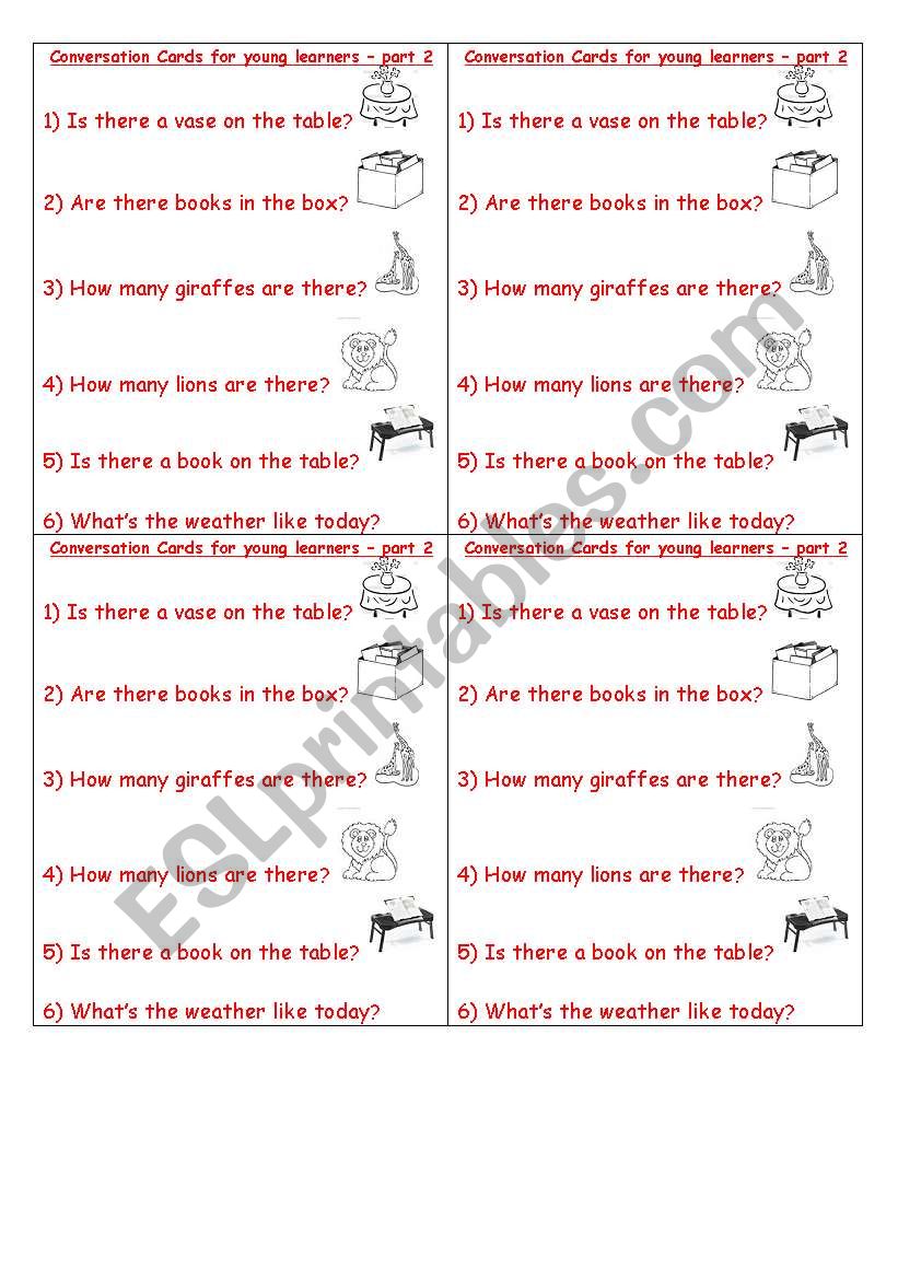 Conversartion Cards for young learners - part 2