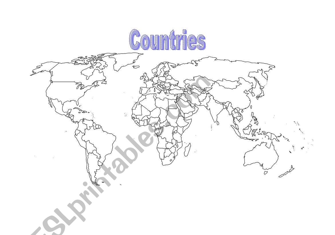 World Map & questions worksheet