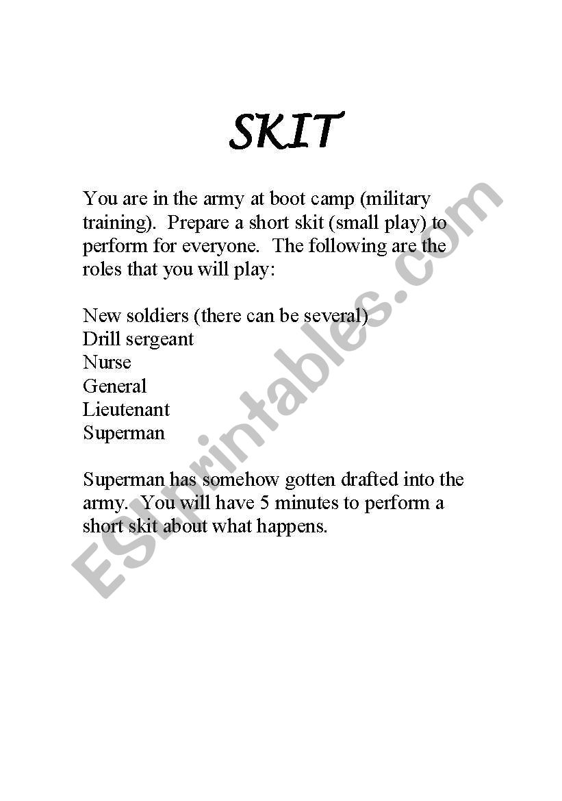 Superman boot camp worksheet