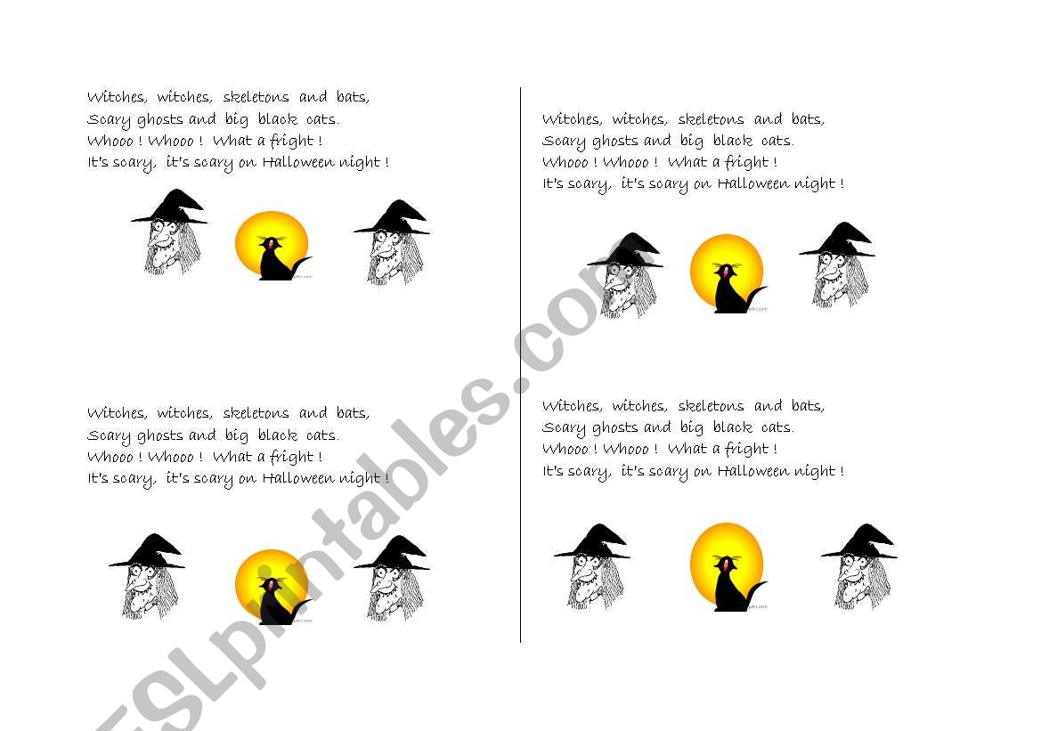 song of halloween worksheet