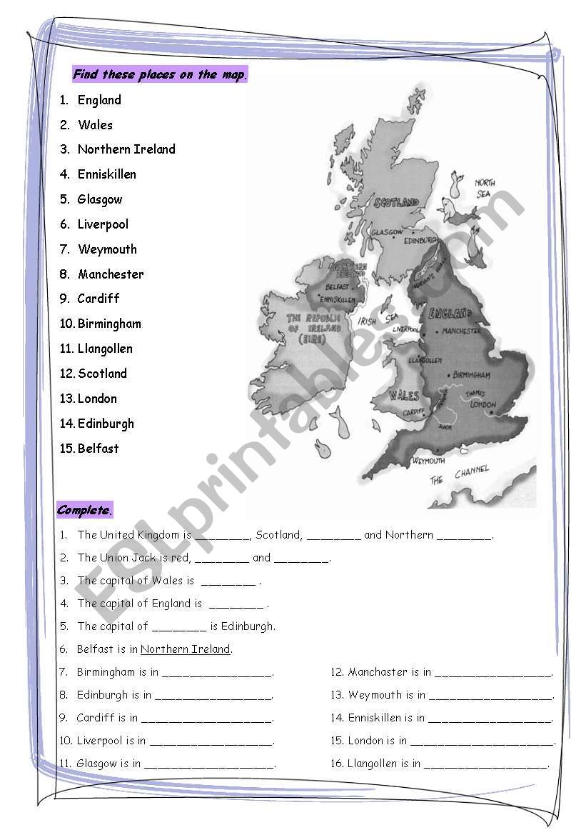 United Kingdom worksheet