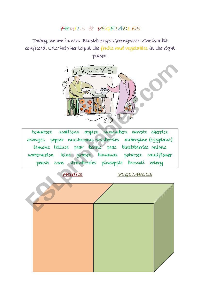 Fruits and Vegtables worksheet