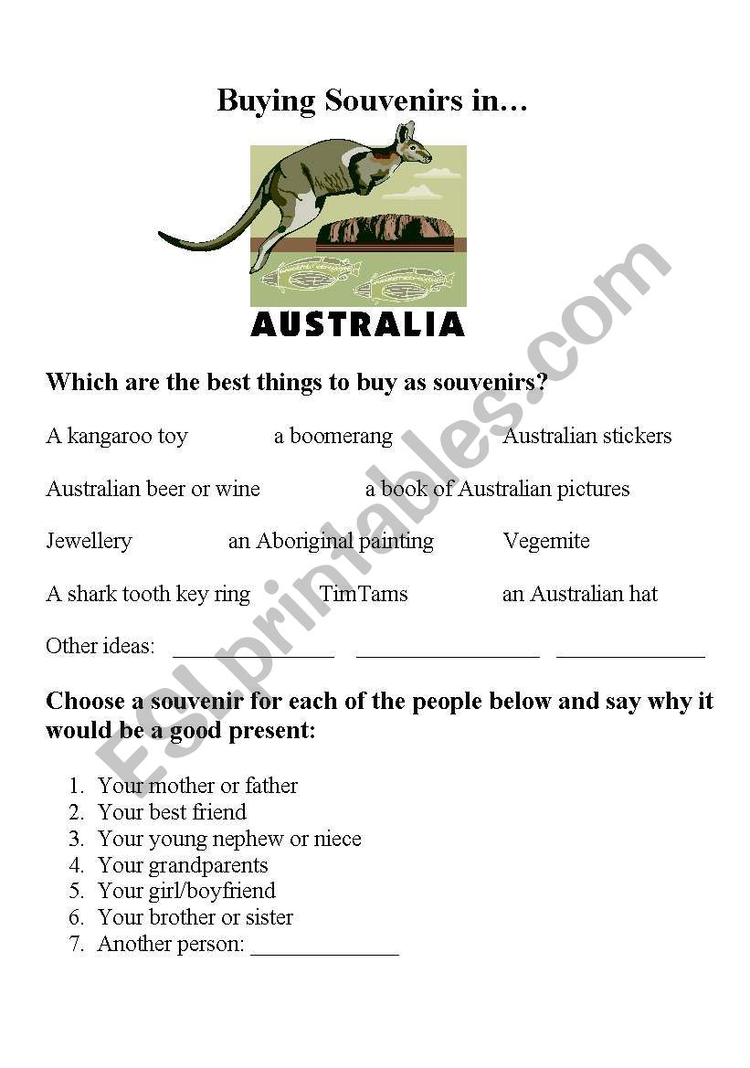 buying souvenirs in australia 