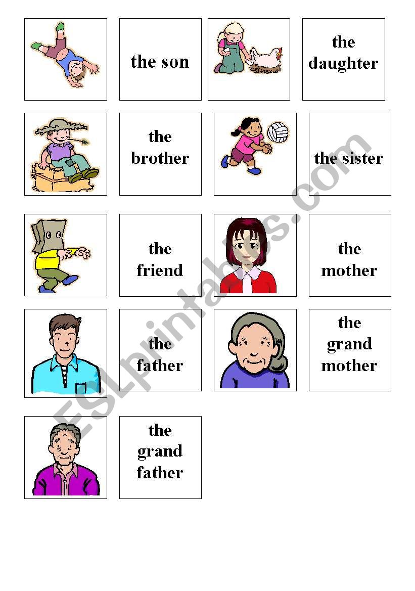 family memory worksheet