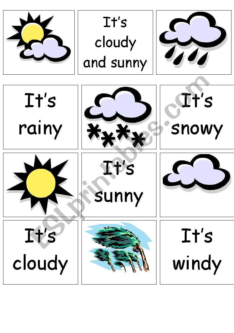 weather memory worksheet