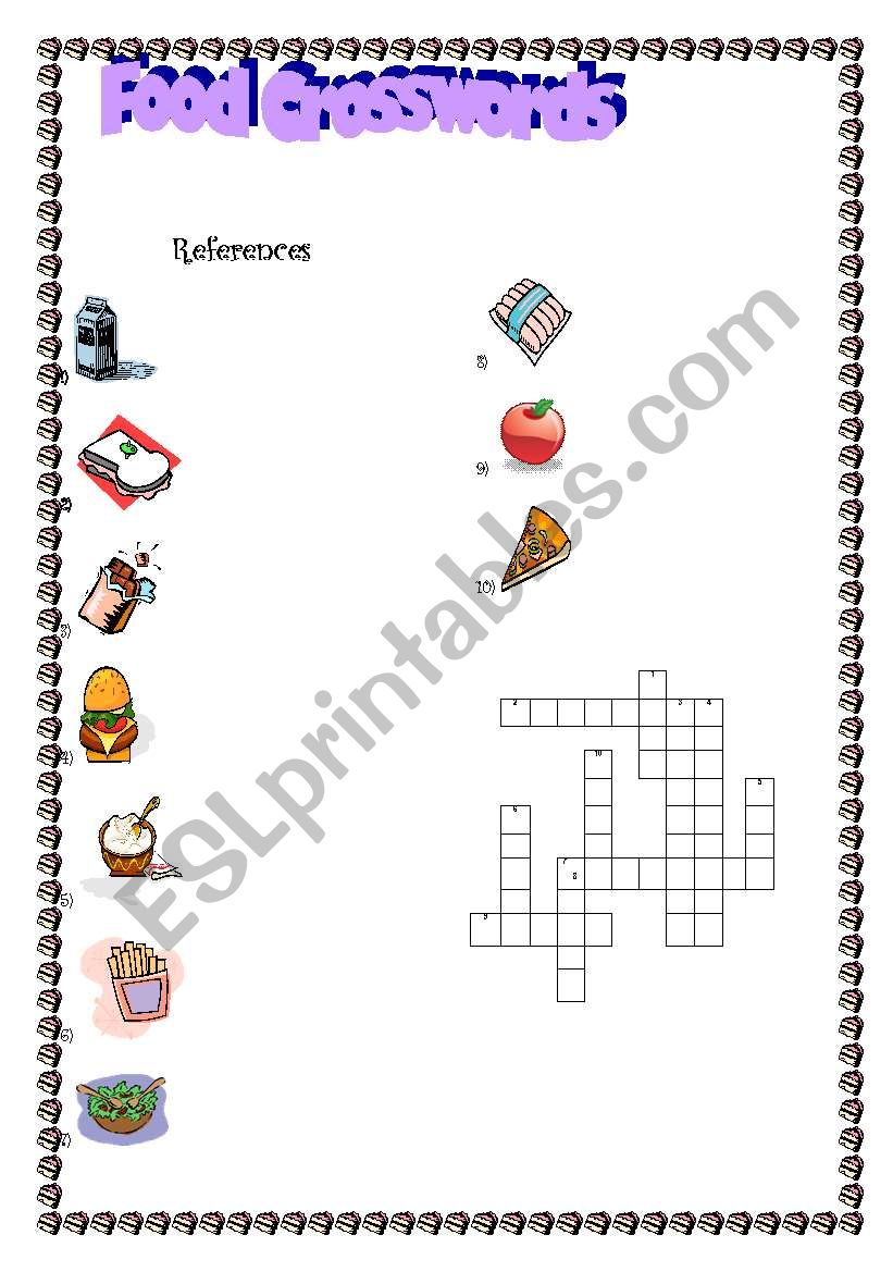 Food Crosswords  worksheet