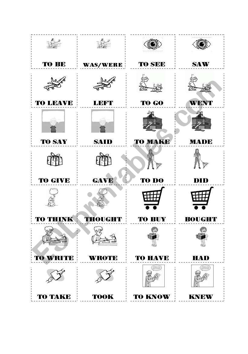 FIND A PAIR - past simple irregular forms PART 1