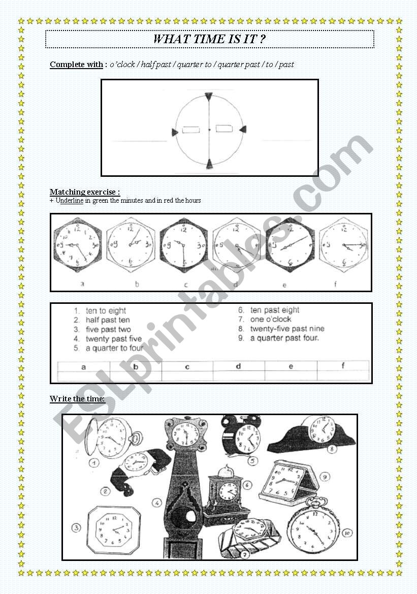 What time is it? worksheet