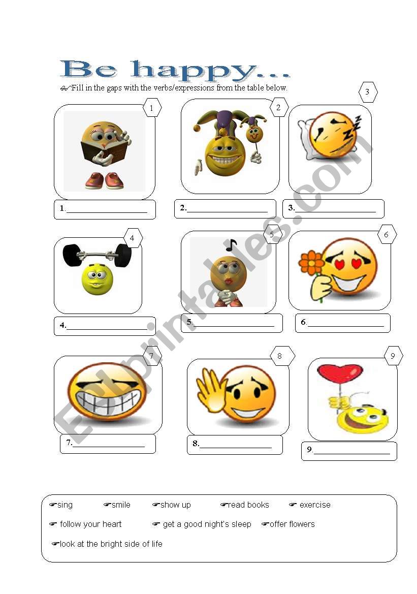 Be happy! worksheet