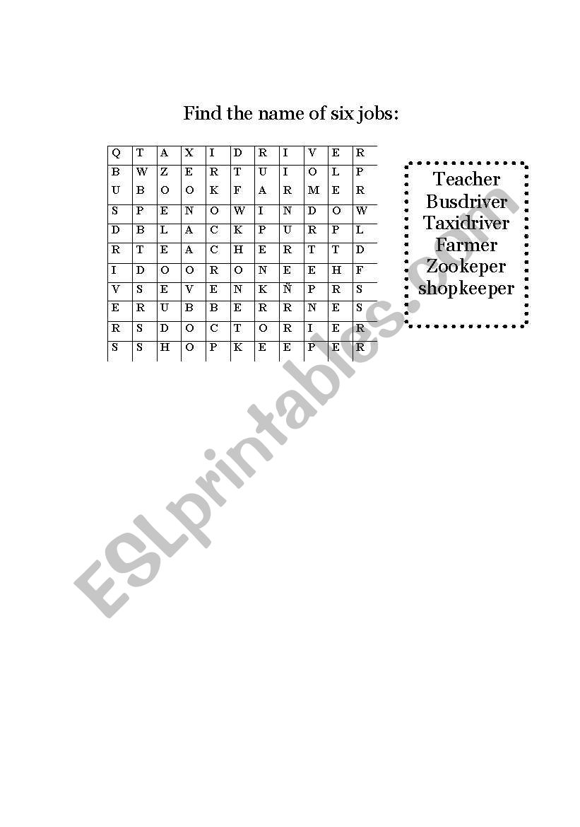 jobs worksheet