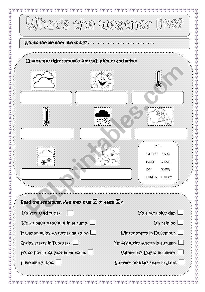 Whats the weather like? worksheet