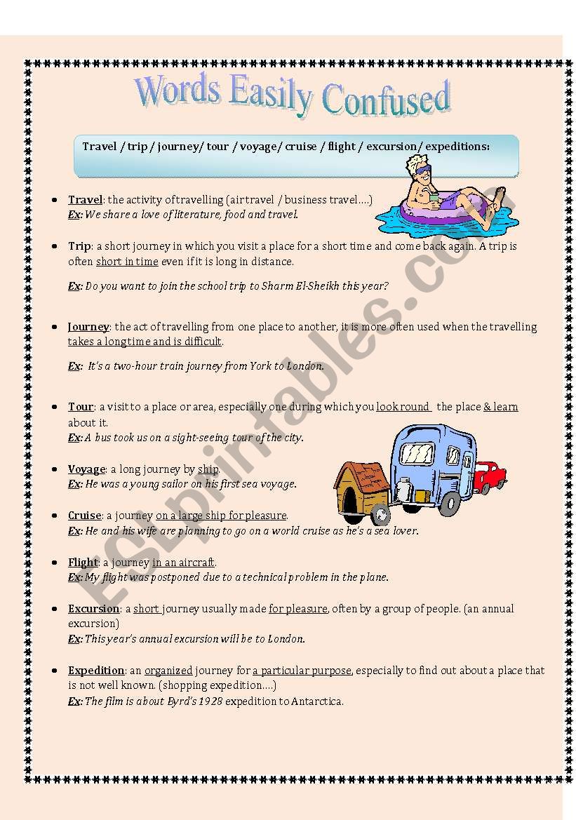 Words Easily Confused worksheet