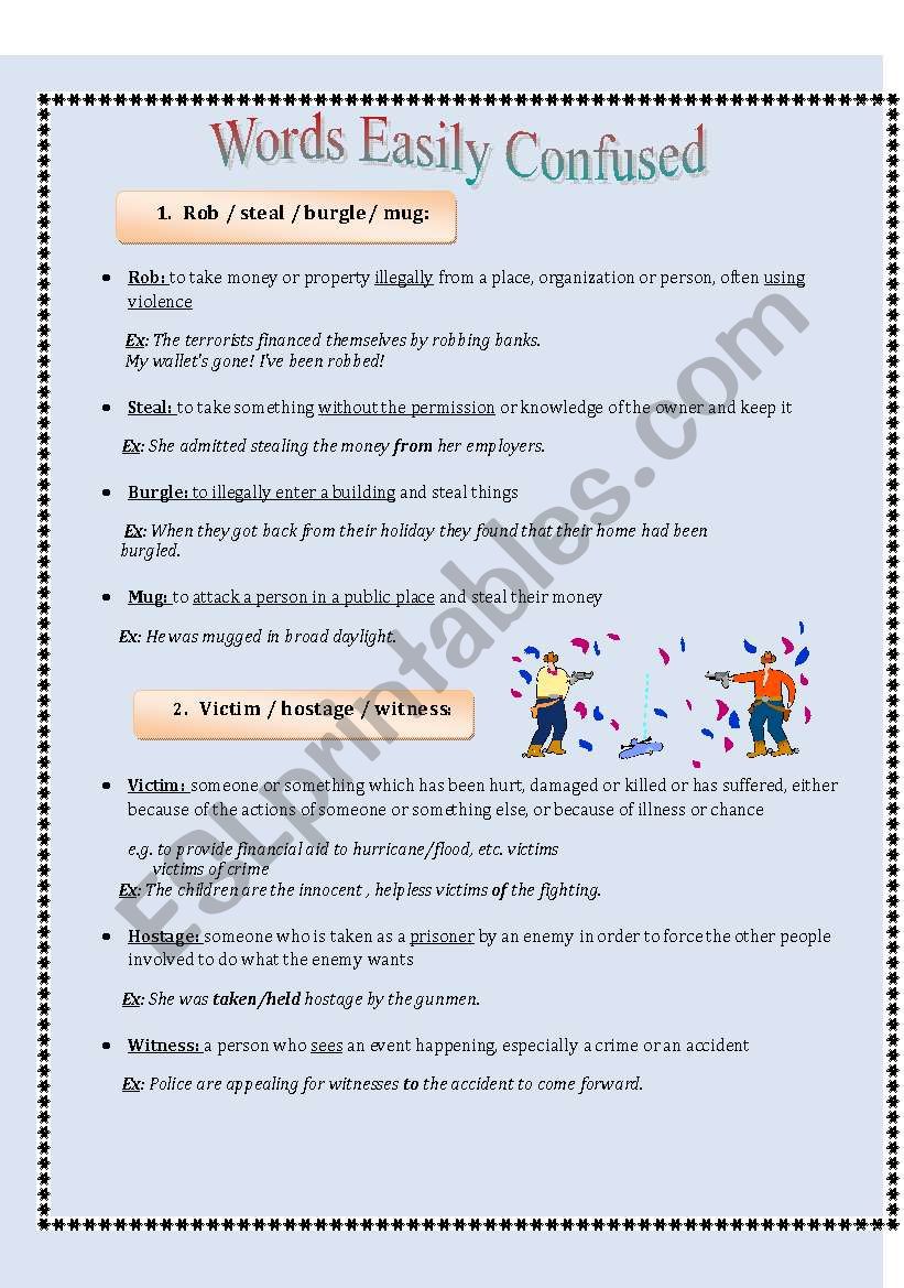 Words Easily Confused 2 worksheet