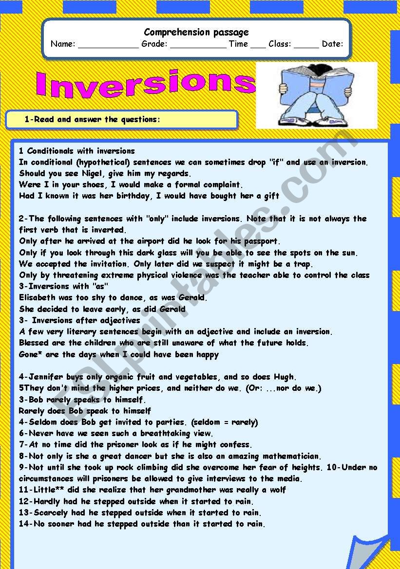 Inversions worksheet