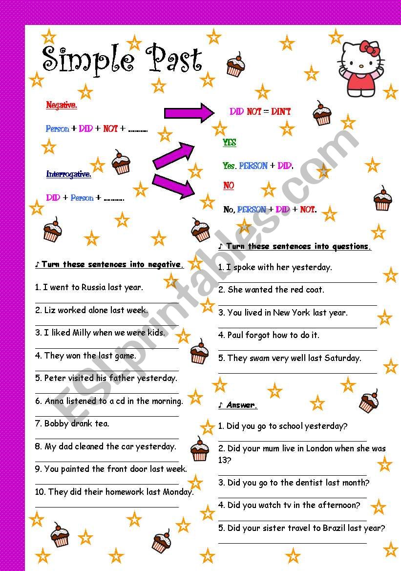 simple past worksheet