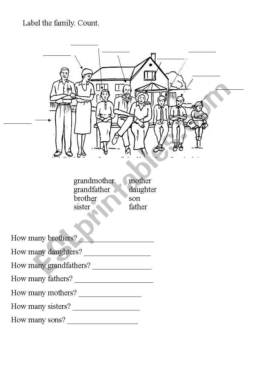 Counting Family worksheet