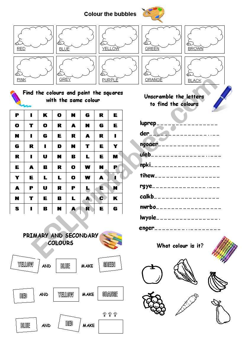 COLOURS worksheet