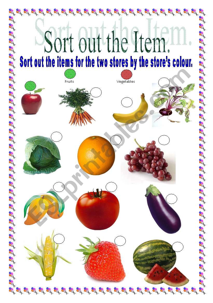 Fruits & Vegetables worksheet