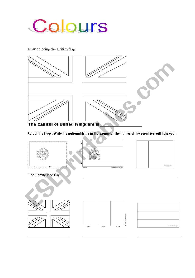 Colours worksheet