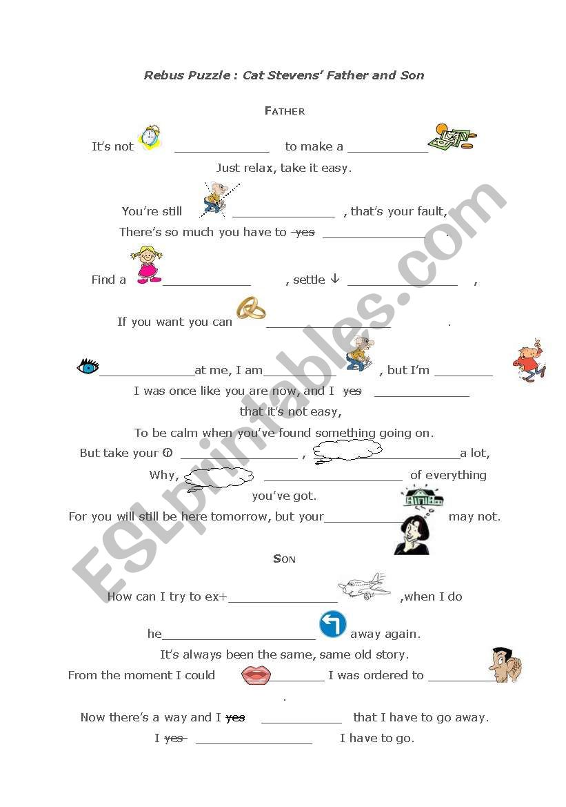 Gaptext Father and Son worksheet