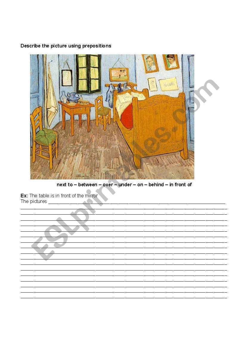 Van Goghs room worksheet