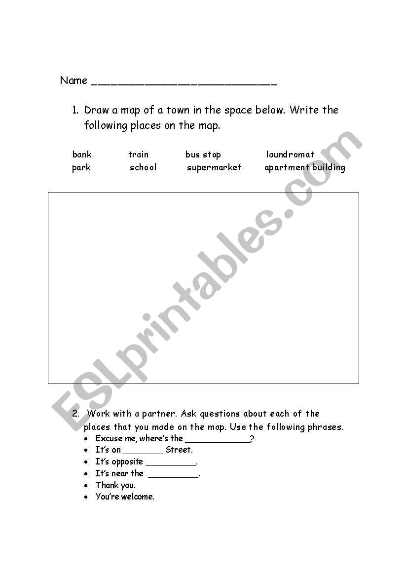 Mapping Skills worksheet