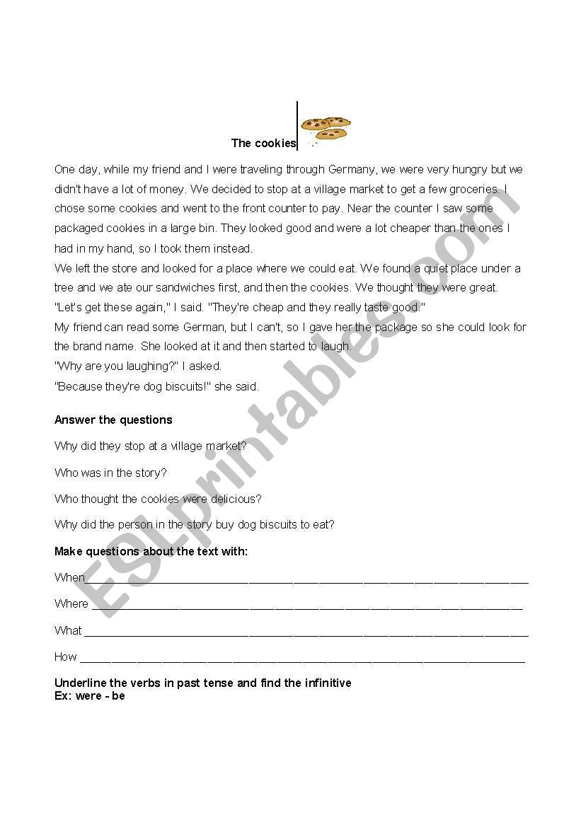 The cookies worksheet