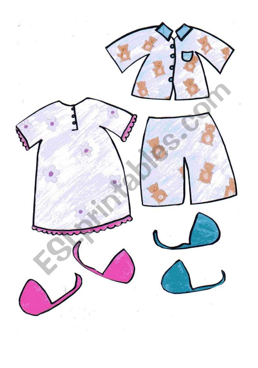 Clothes - paper dolls worksheet