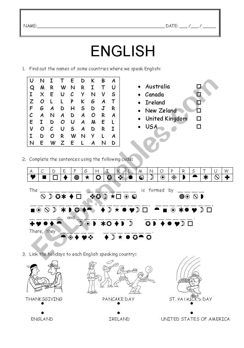 English worksheet