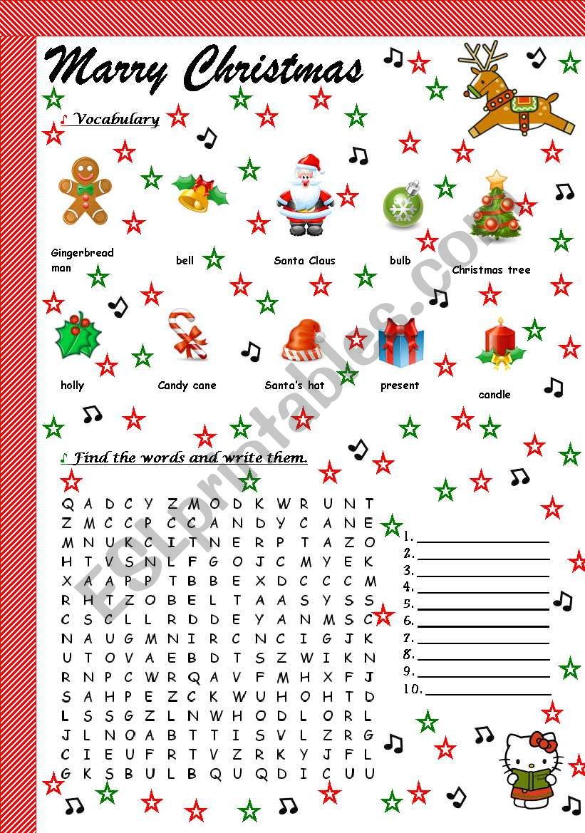 christmas worksheet