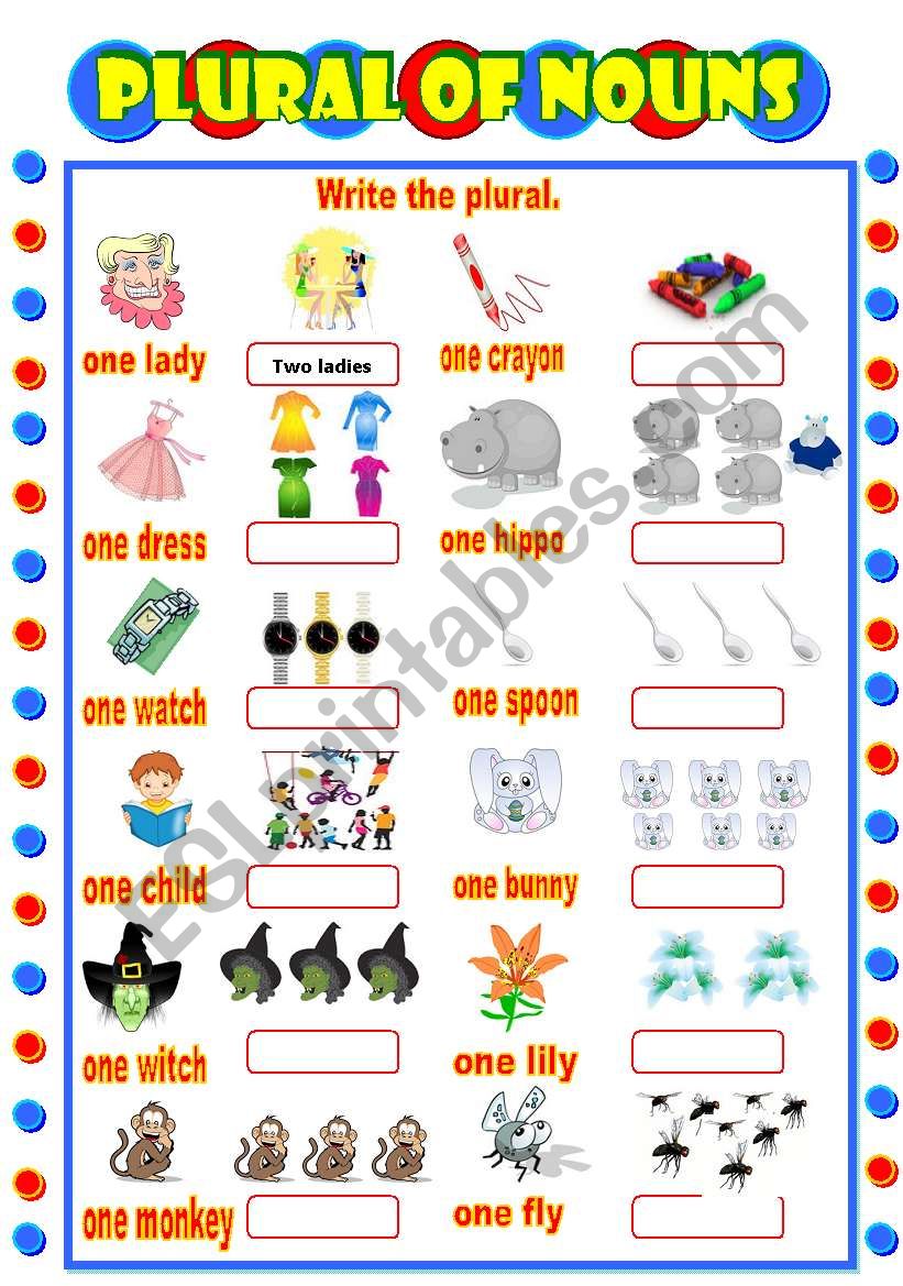 Plural of Nouns worksheet