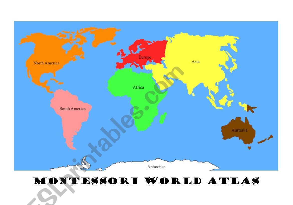 world atlas (montessori) worksheet
