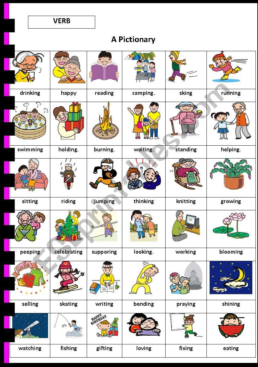 VERBS IN ACTION worksheet