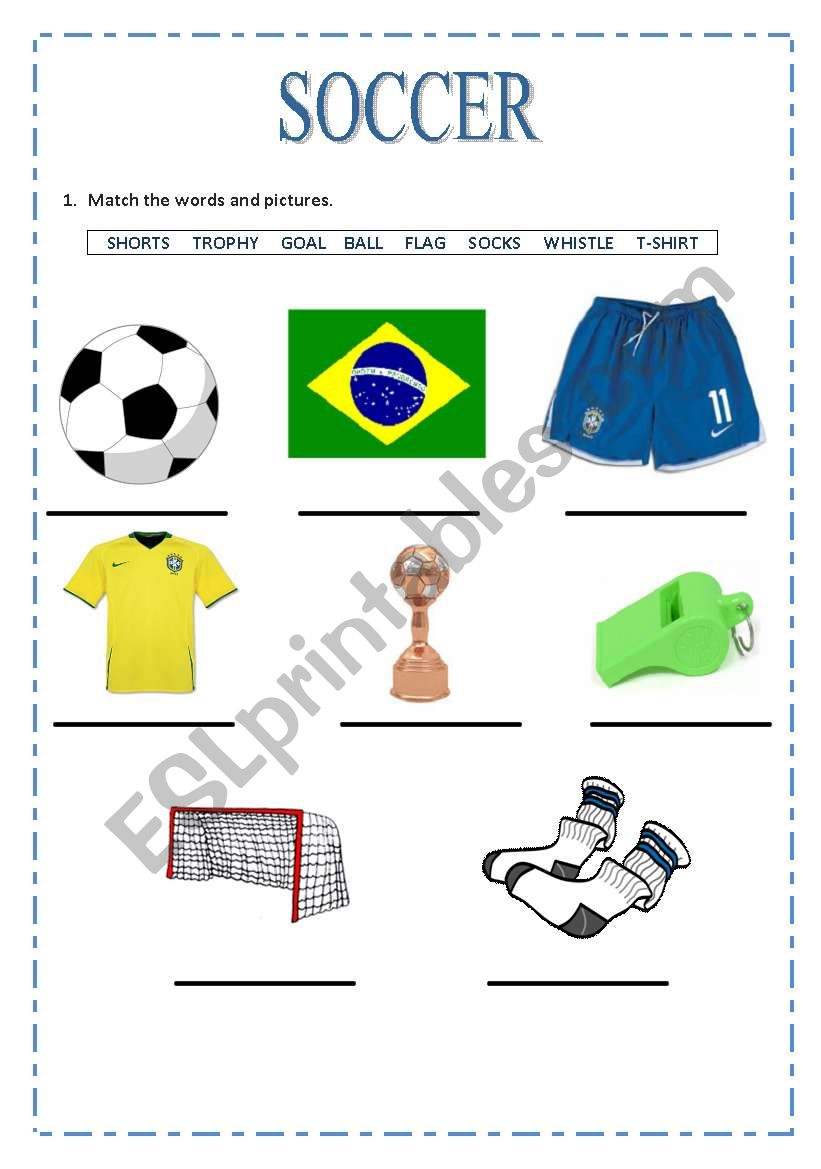 Soccer Vocabulary worksheet