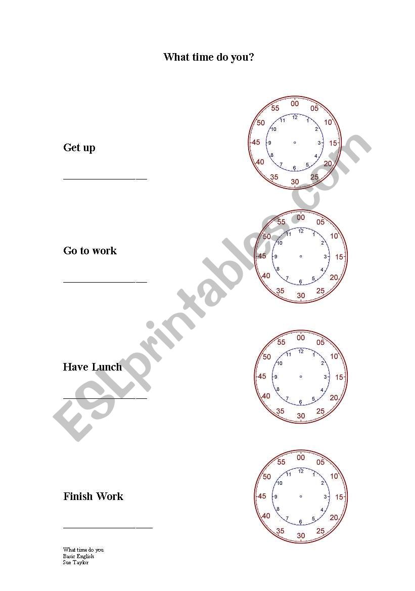 What time do you? worksheet