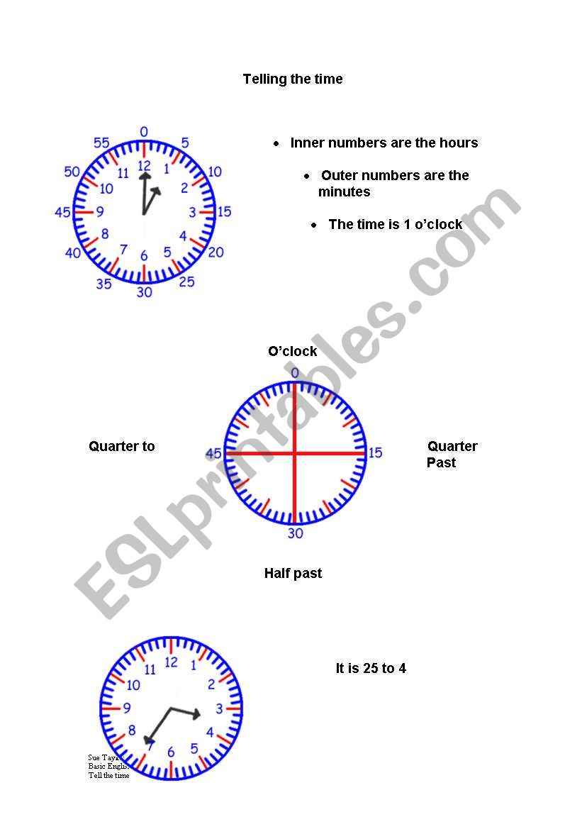 Telling the time worksheet