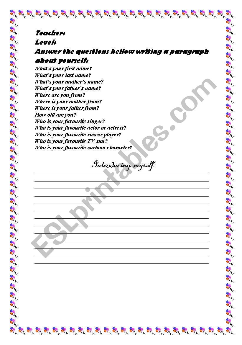 Guided writing for beginners worksheet