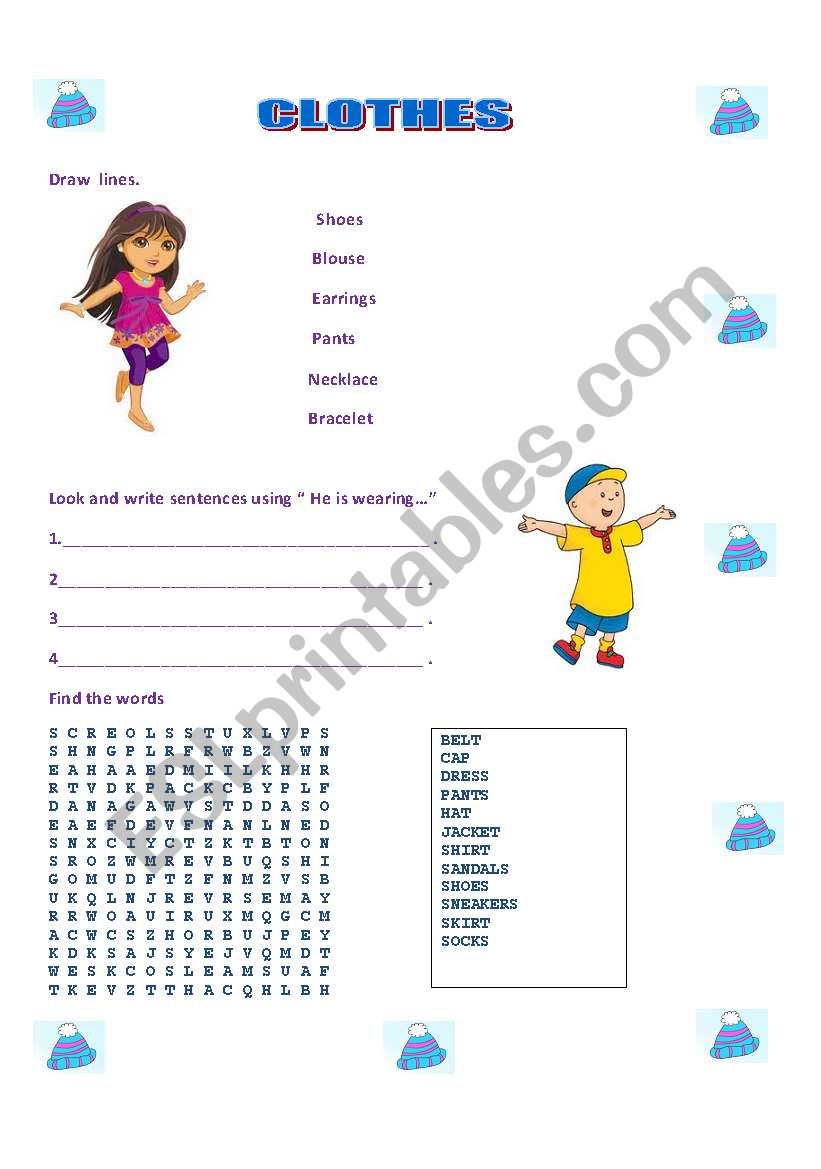 CLOTHES worksheet