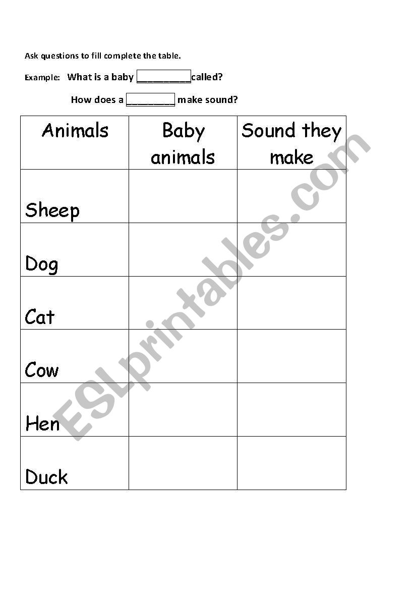 animals, baby animals, animal sounds